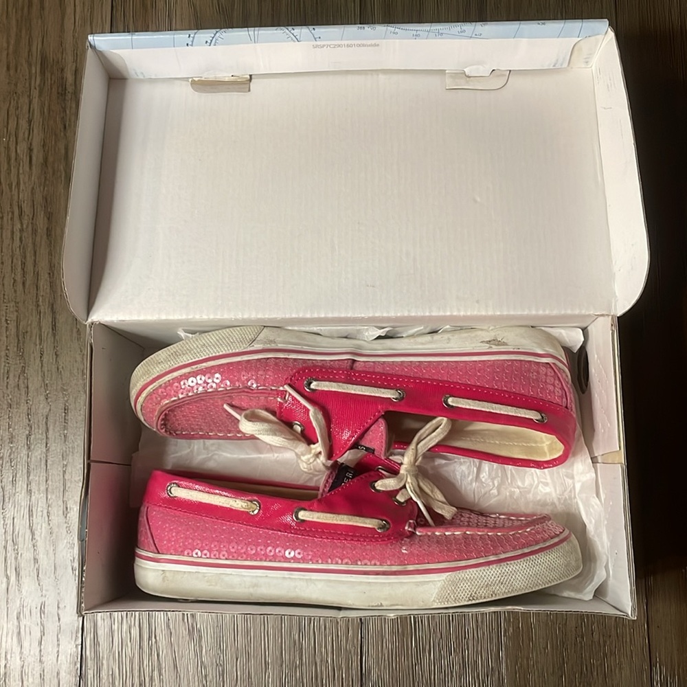 Sperry Top Sider Pink Sequin Size 8.5 Women’s - image 6